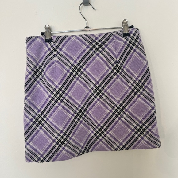 Lilac plaid A-Line Skirt - Picture 2 of 2